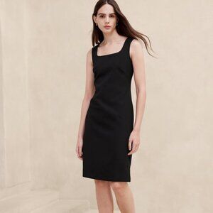 NWT, $110, BANANA REPUBLIC Double-Weave Black Dress - 2
